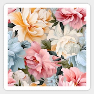 Colorful Peonies Flowers Sticker